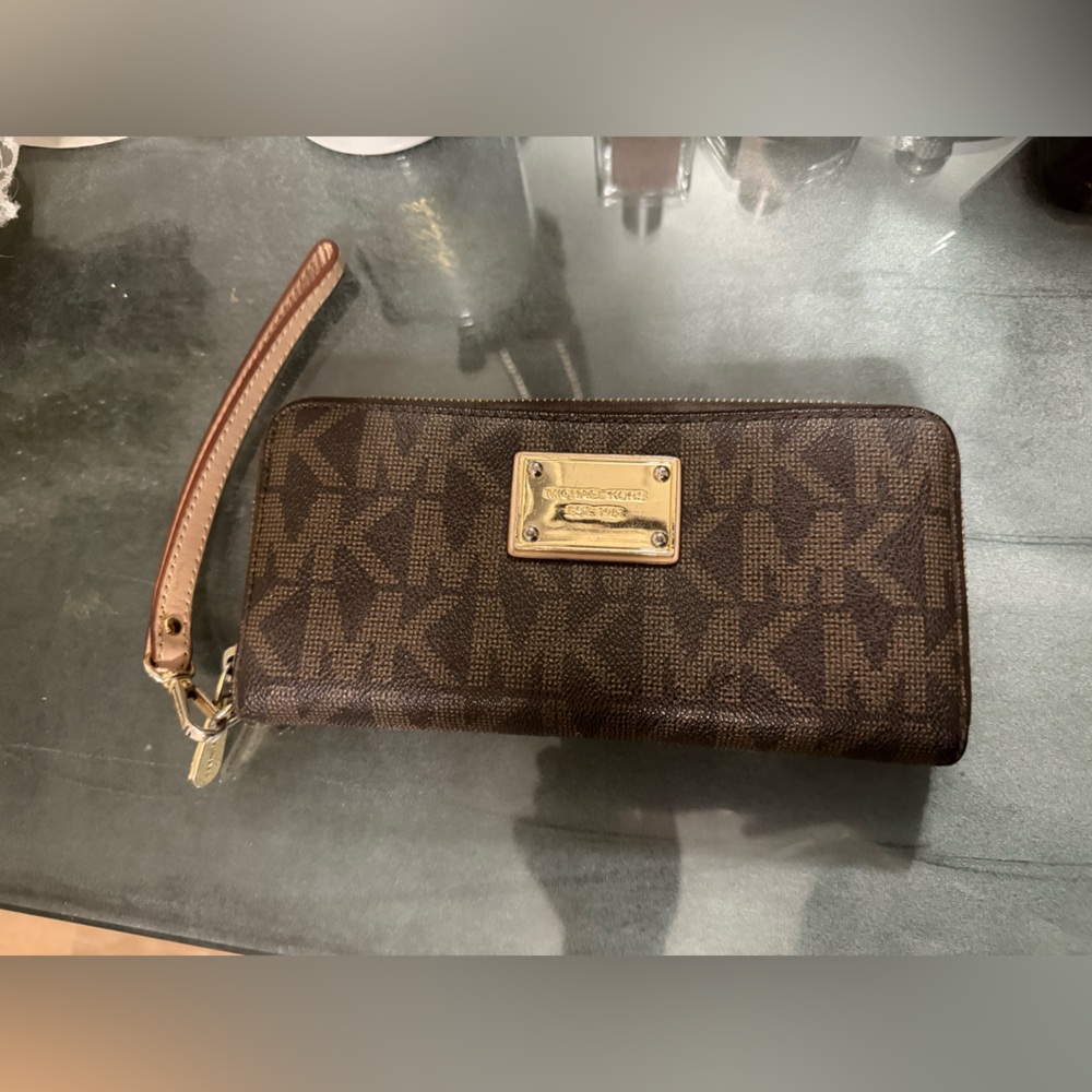 Michael Kors Dark Brown Zip-Around Wallet